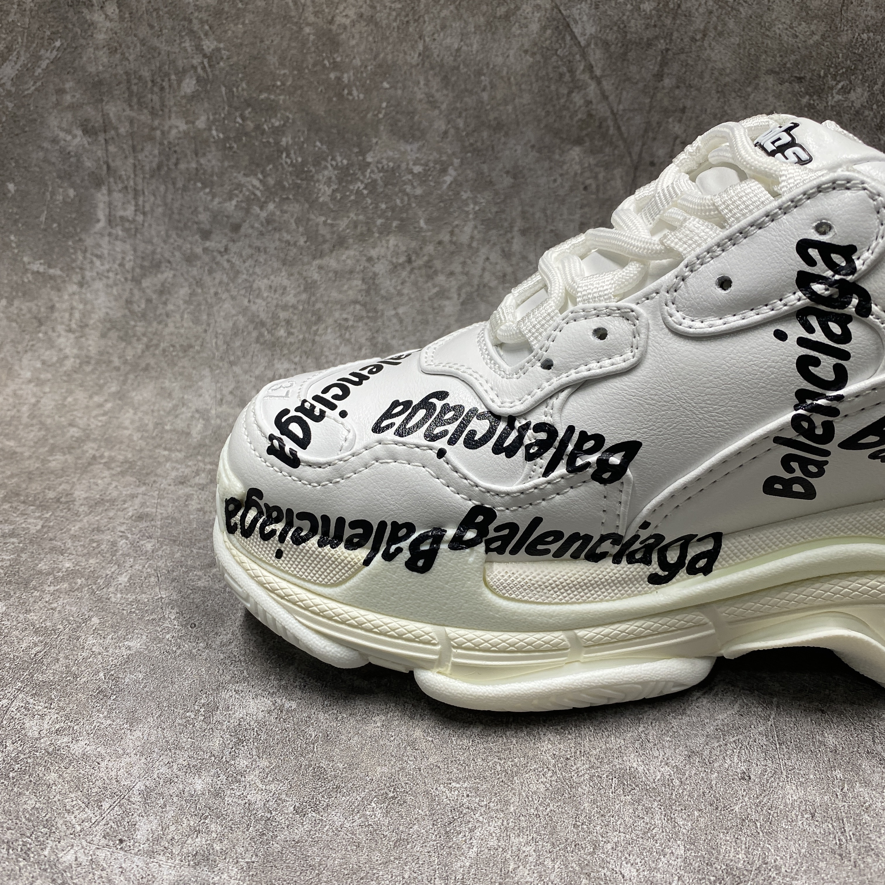 Balenciga Triple S Logotype Sneaker in White