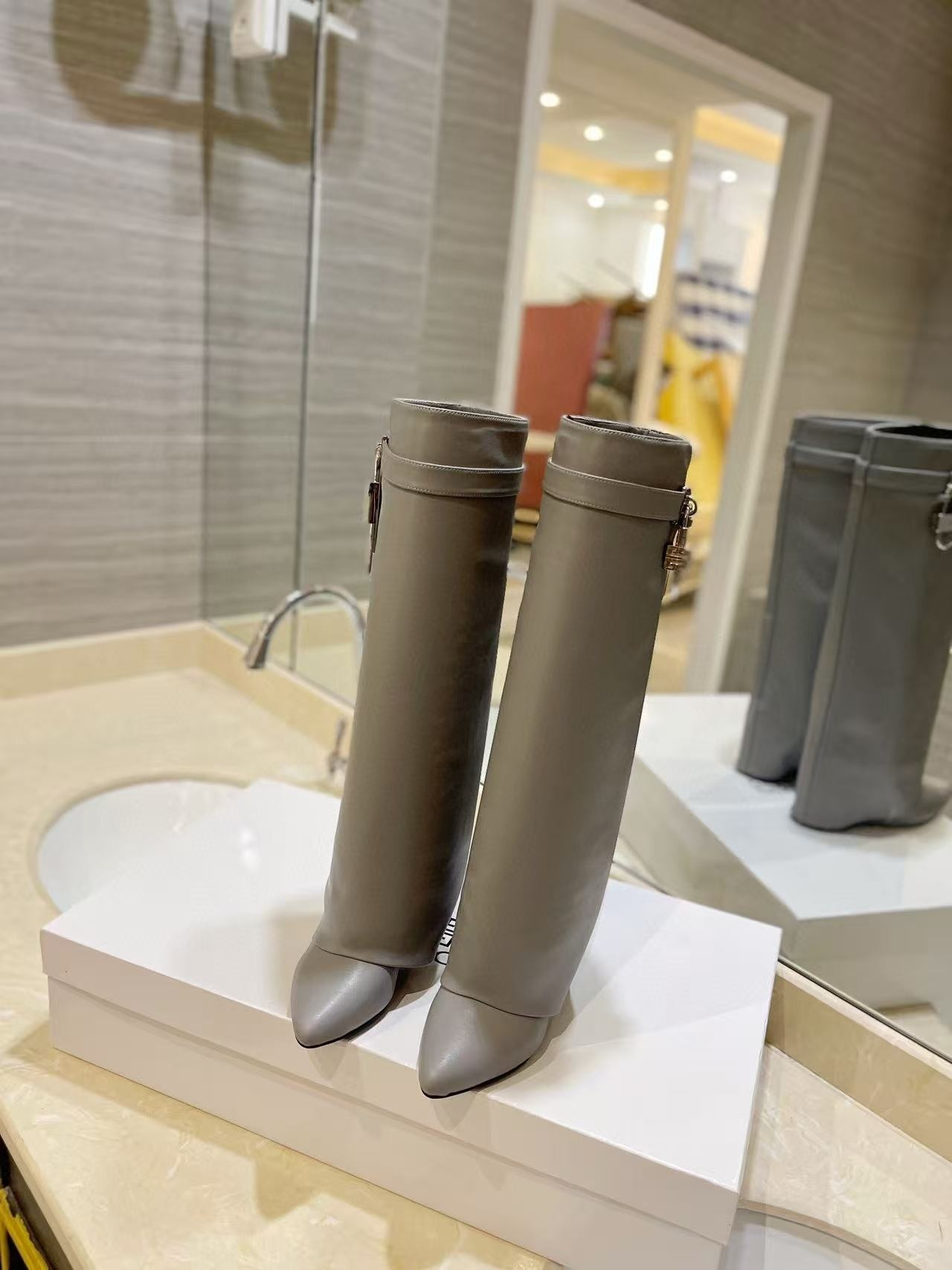 UA Givenchy Shark Lock boots in leather