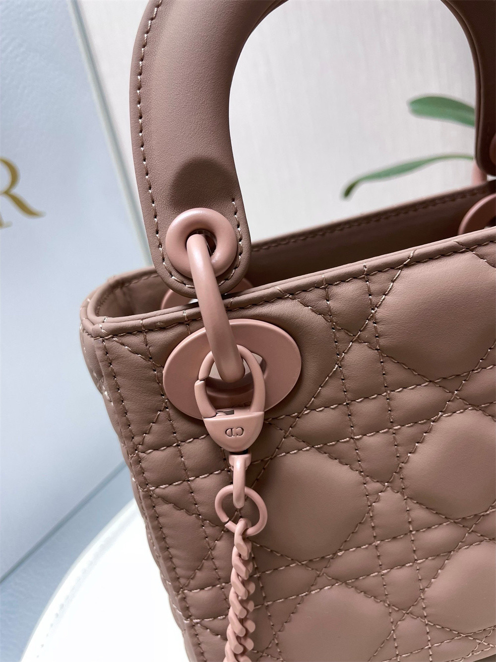 mini lady D*or bag 6.5 x 6 x 3 inches