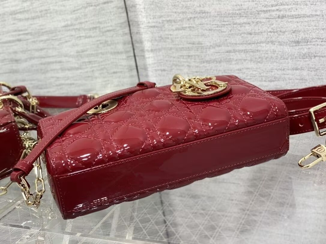 D*or small lady d-joy bag red 22x6x12cm