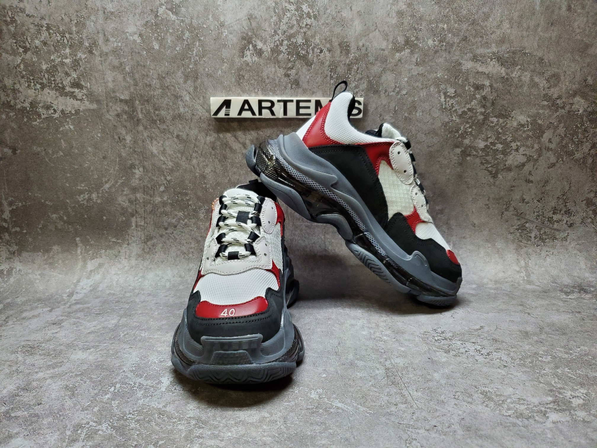 Balenciga Triple S Black Brown Red