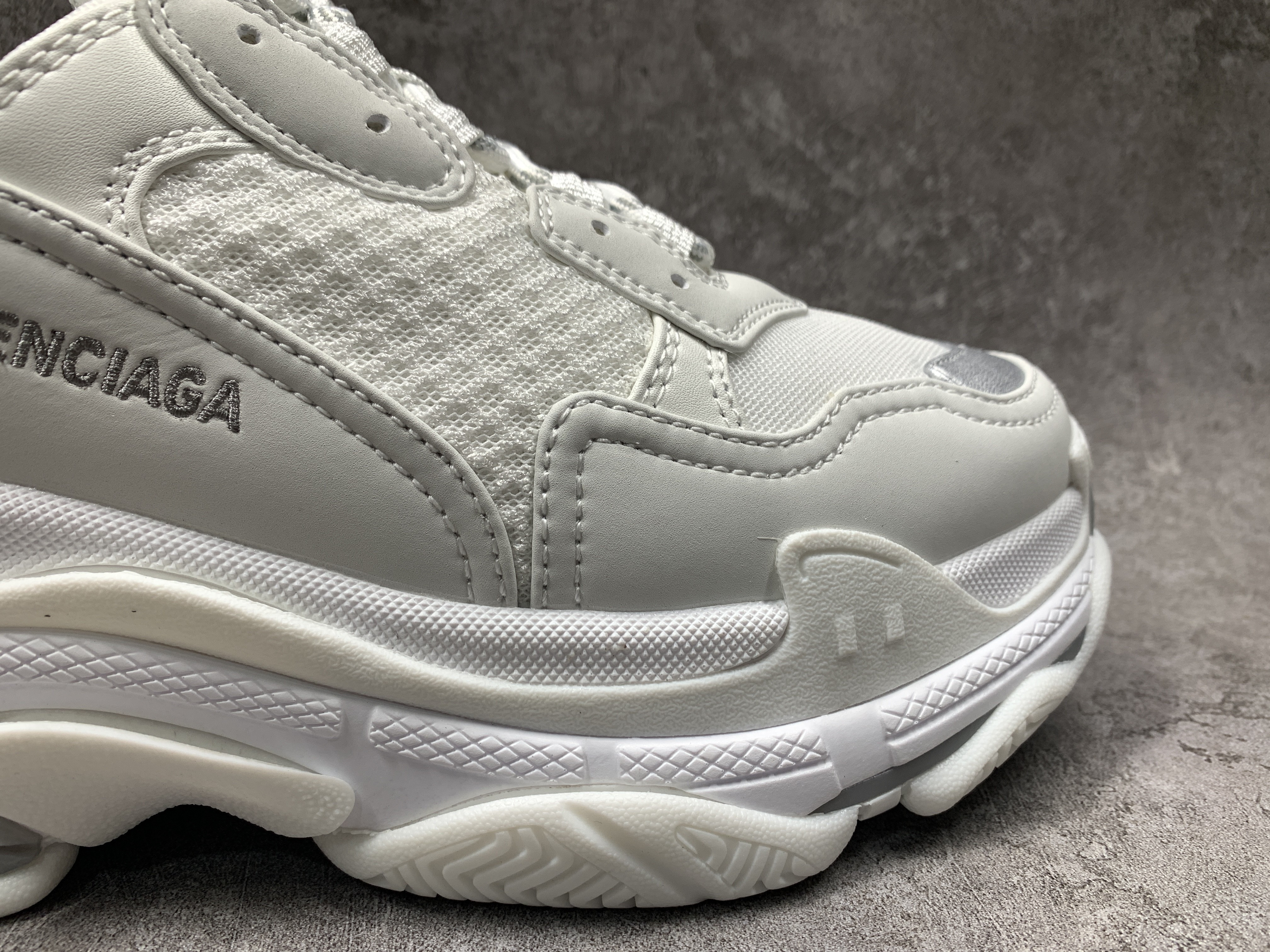 Balenciga Triple S Sneaker White and Metal Grey