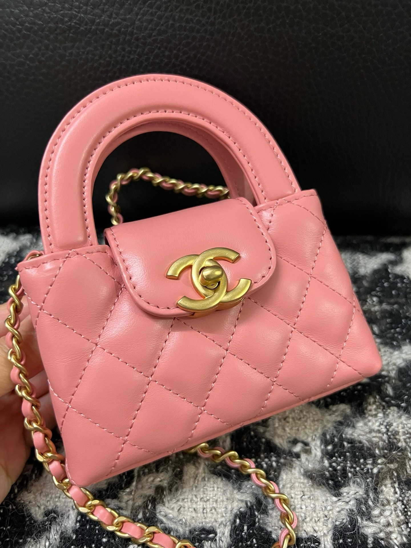 Ch*el mini kelly 8×12.5×4cm