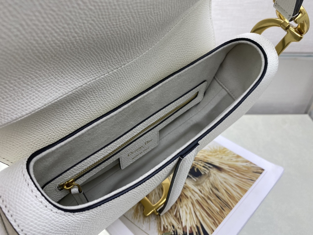 SADDLE BAG WITH STRAP Latte Grained Calfskin 25.5x20x6.5cm