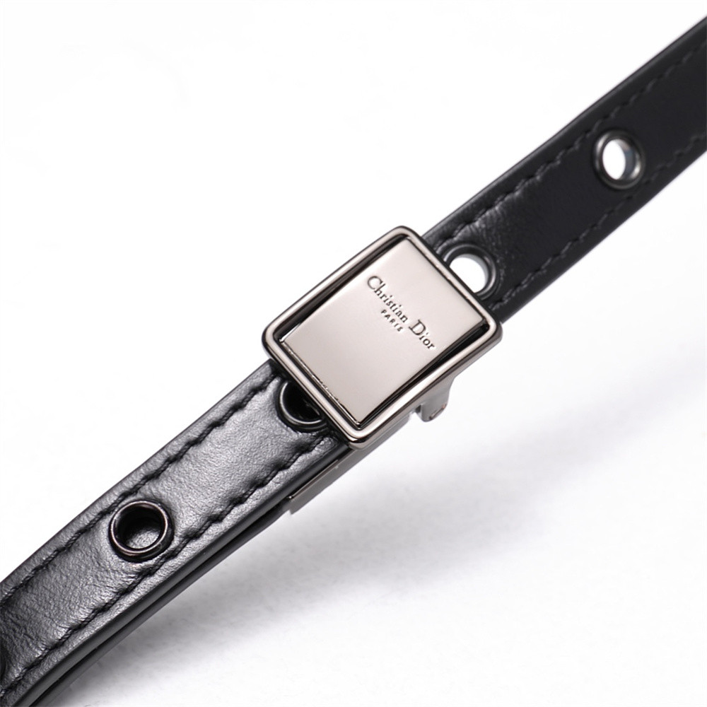 medium d*or caro bag black S*pple cannage calfskin with silver hardware 20x12x7cm