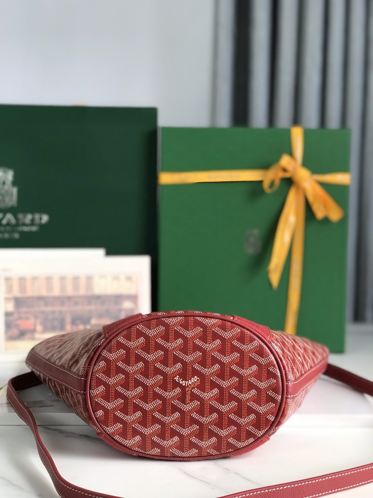 Go*ard Go*ardine belharra pm coral tote palladium hardware 18x14x23cm