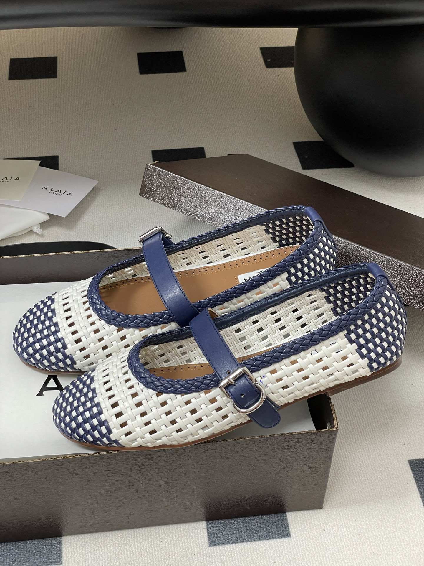 UA Alaïa Hollow Woven Mary Jane Flats(Customized Size 7-10 days production time)