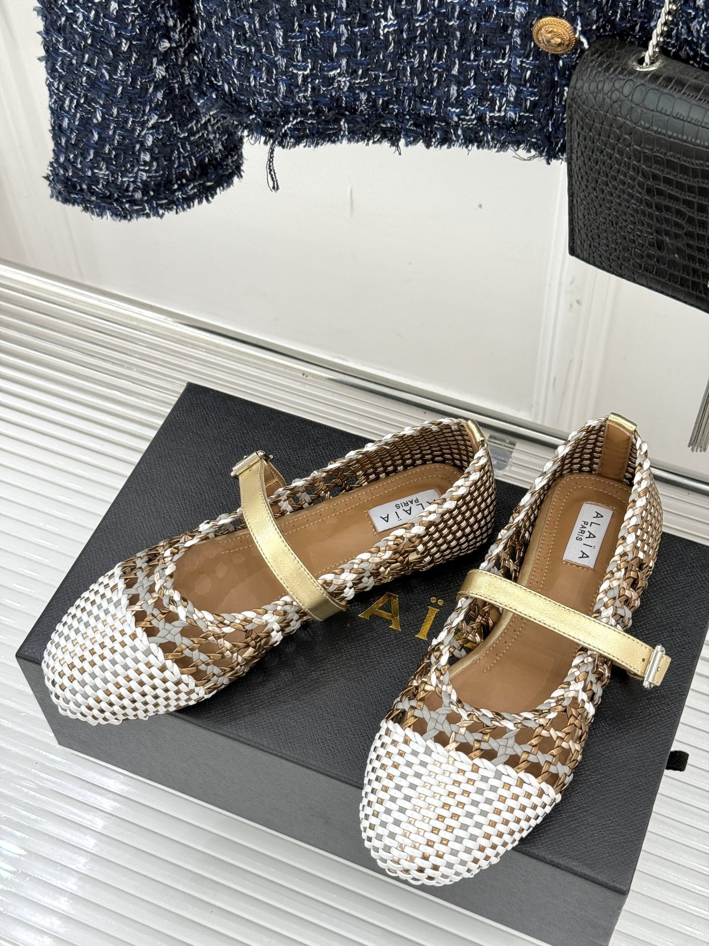 UA Alaïa Hollow Woven Mary Jane Flats(Customized Size 7-10 days production time)