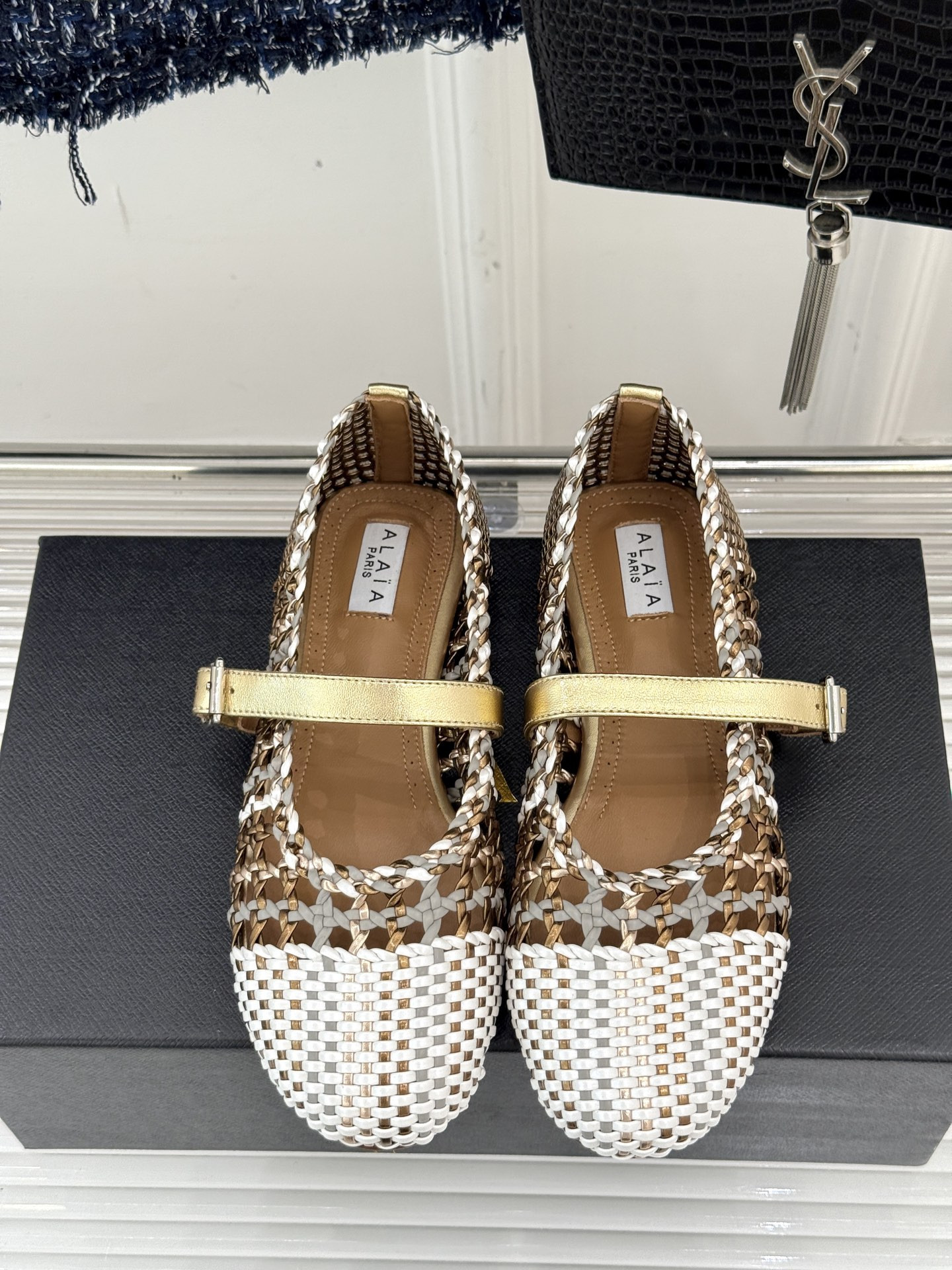UA Alaïa Hollow Woven Mary Jane Flats(Customized Size 7-10 days production time)