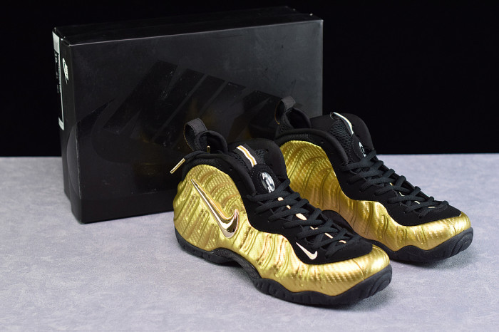 Nike Air Foamposite Pro “Metallic Gold” Black mens 624041-701