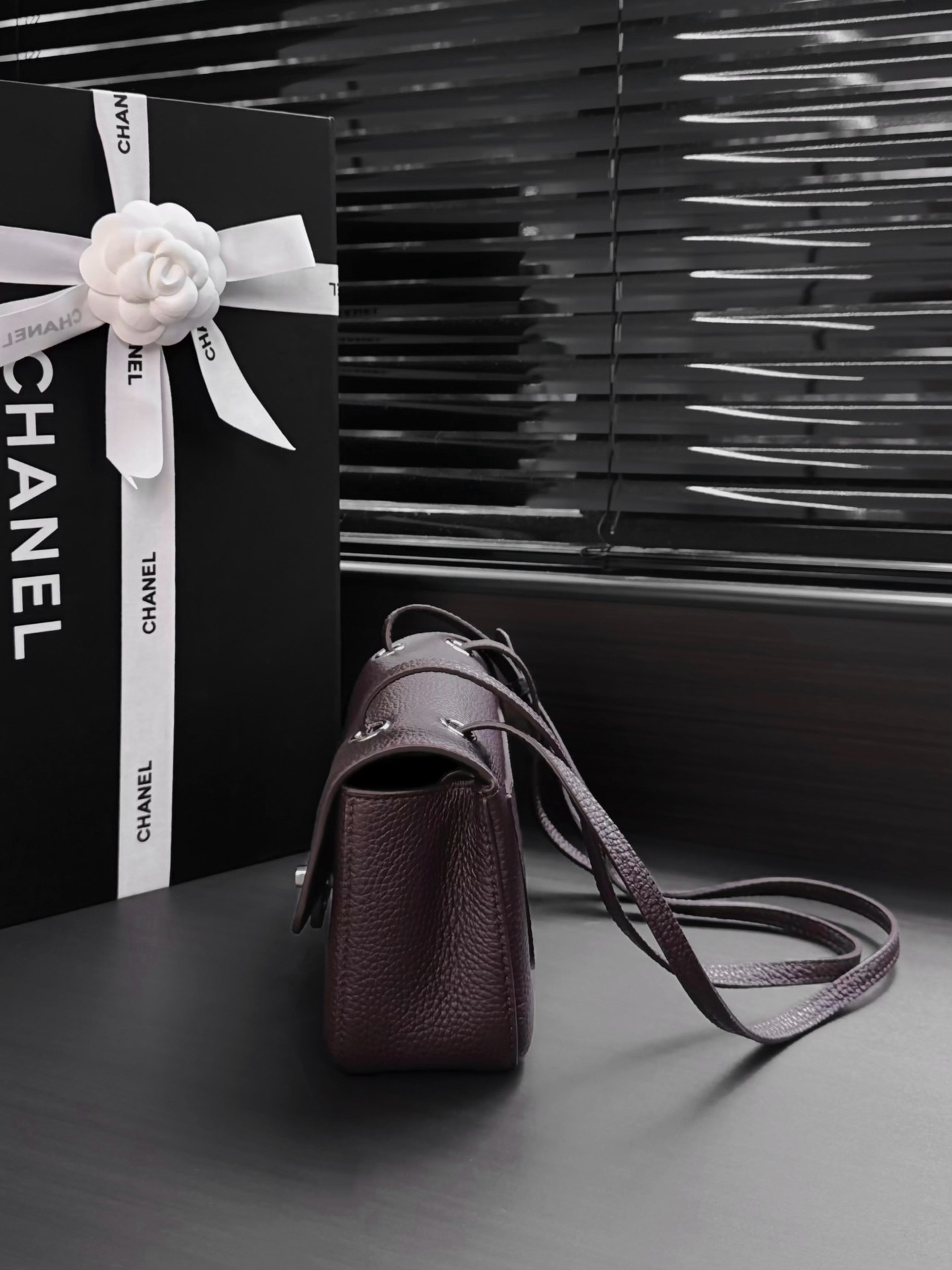 Ch**el Mini Flap Bag Coffee Silver Hardware AS6573 13x20x6cm