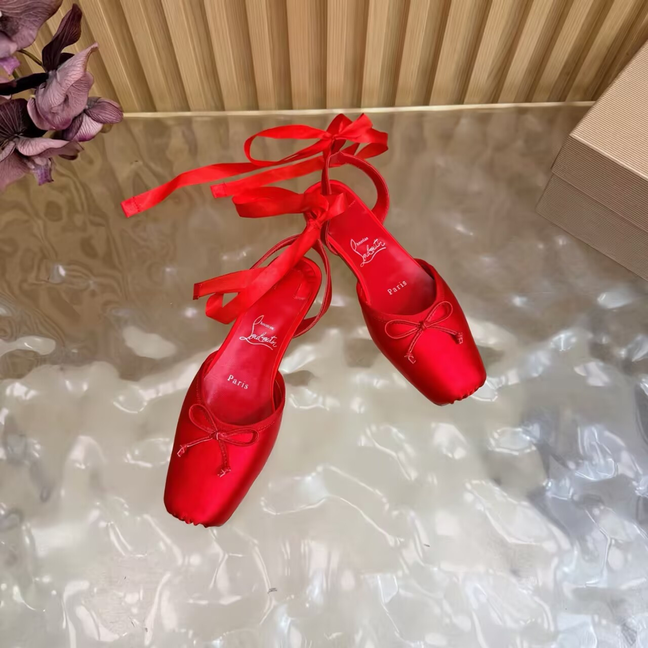 ua Chr1st1an louboutin cassia lace up ballerina