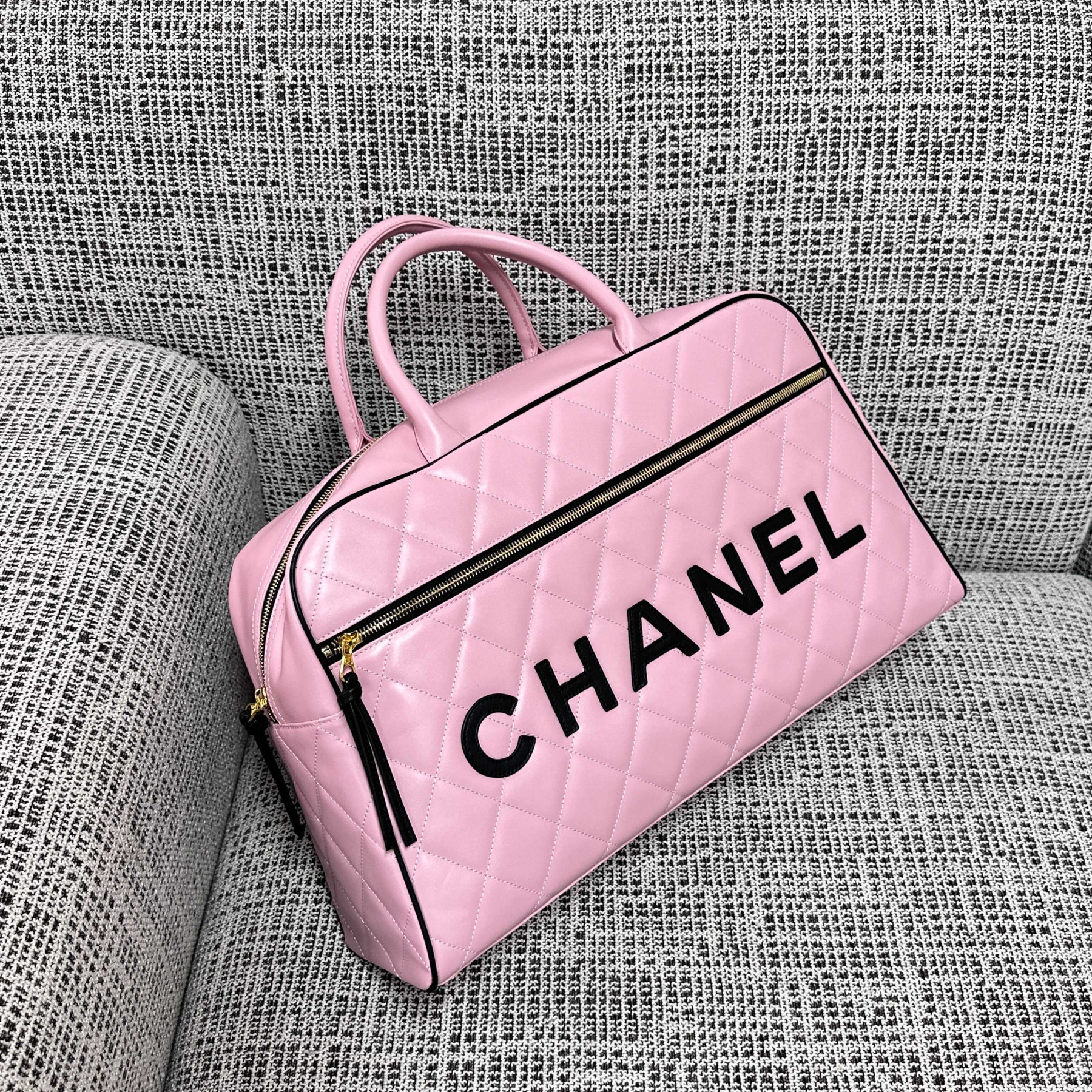 Ch**el Boston Bowling Bag Without Box 46cm