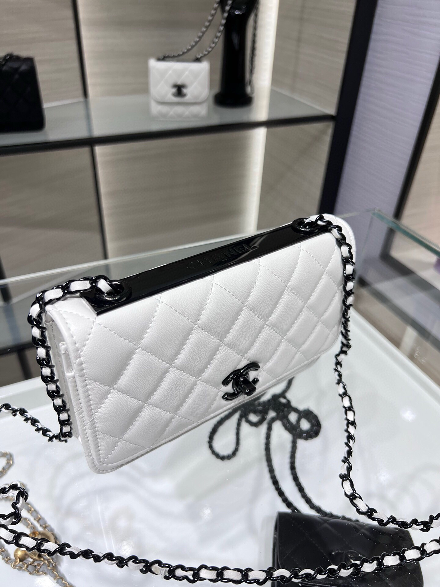 Ch**el woc trendy cc wallet on chain 19x12x3.5cm