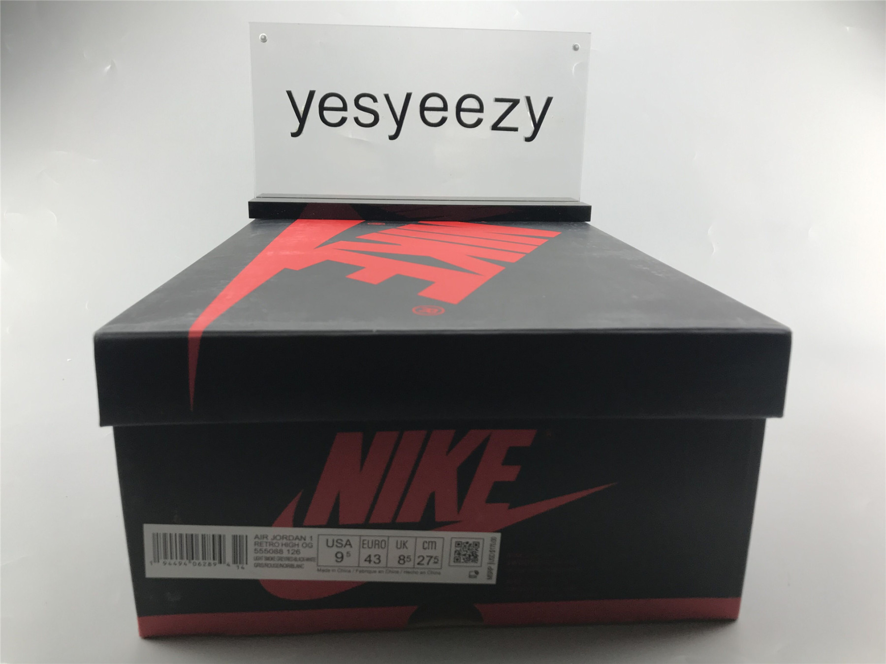 UA AIR JORDAN 1 RETRO HIGH LIGHT SMOKE GREY