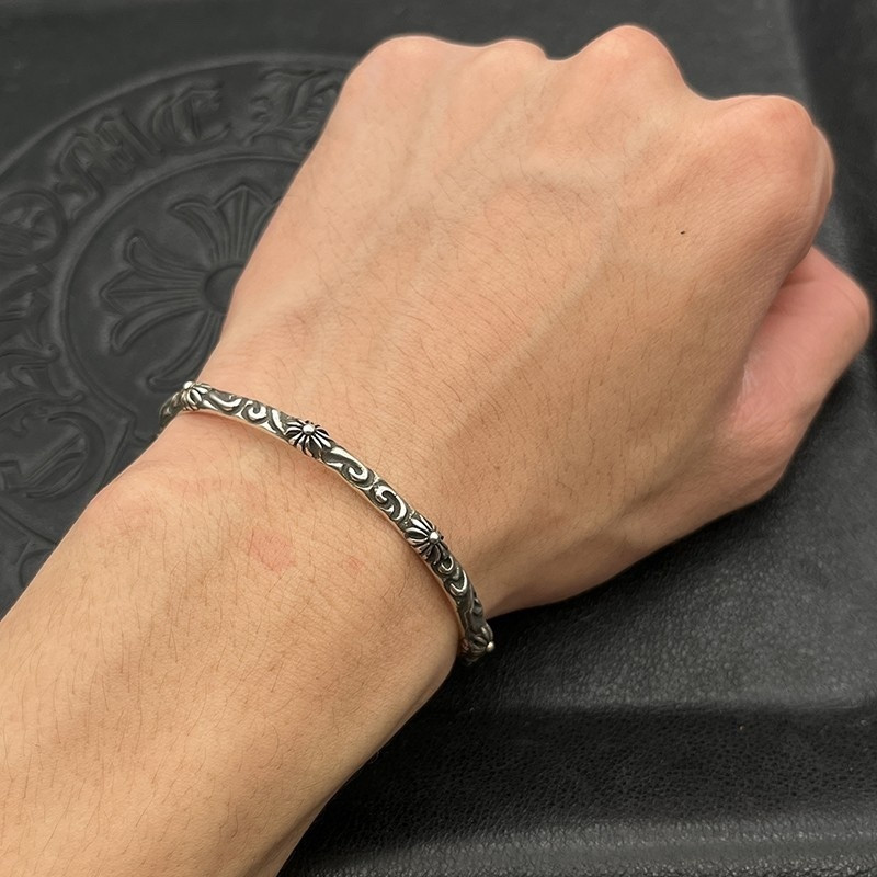 Ch*0me He**ts Cross and Vine Open Bangle Bracelet