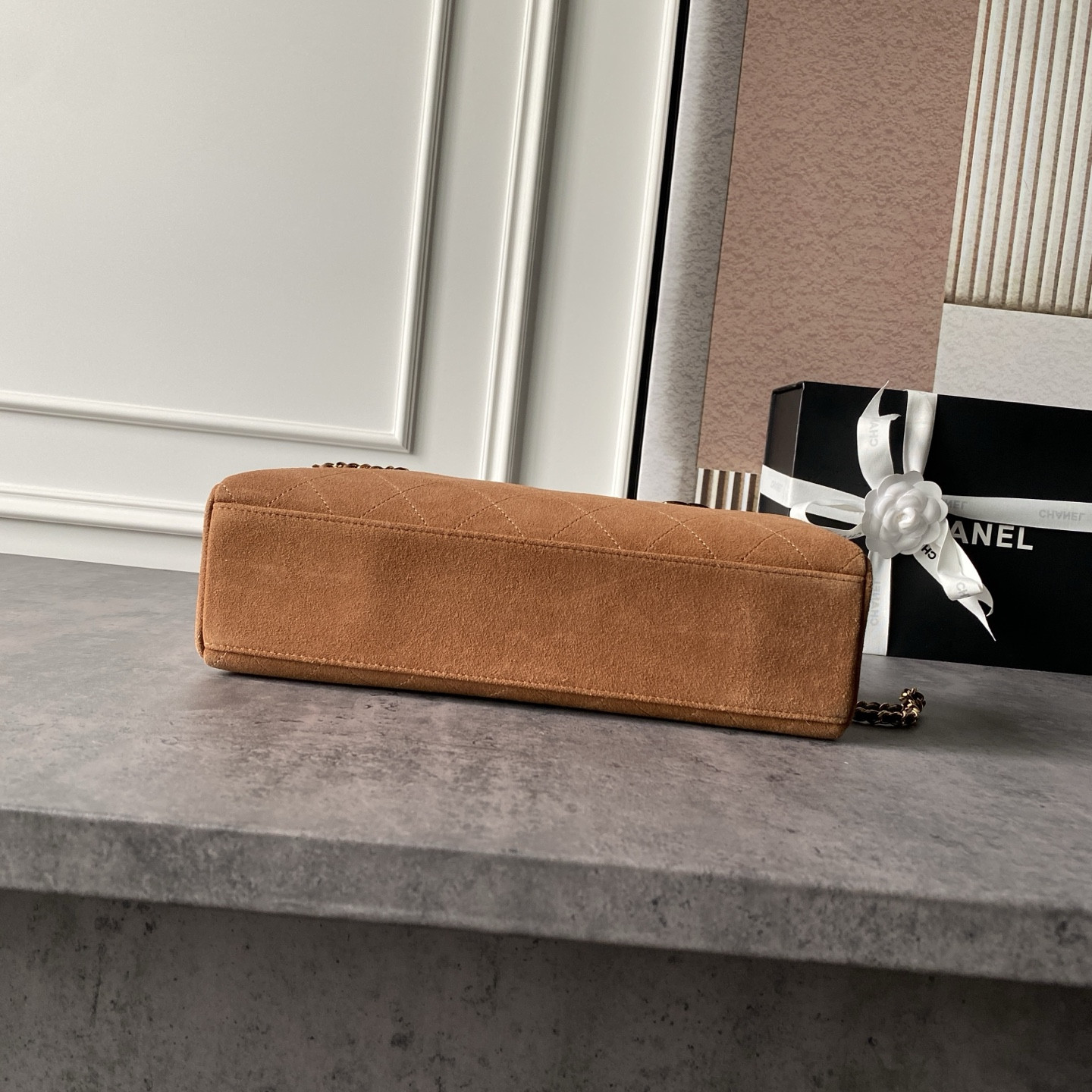 Ch**el Suede Roller Bag AS6406 32x15x8cm