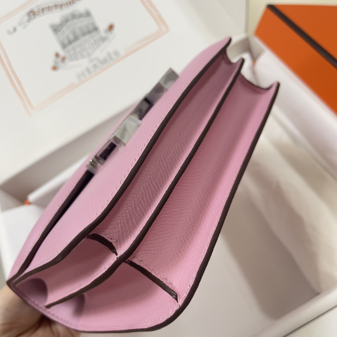 H**me5 Constance 19 Epsom Silver Hardware 7.25" x 6.25" x 2.25"