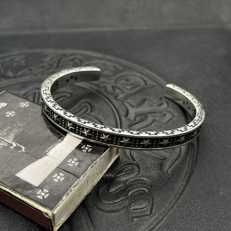 Ch*0me He**ts Five-pointed Star Open Bangle Bracelet