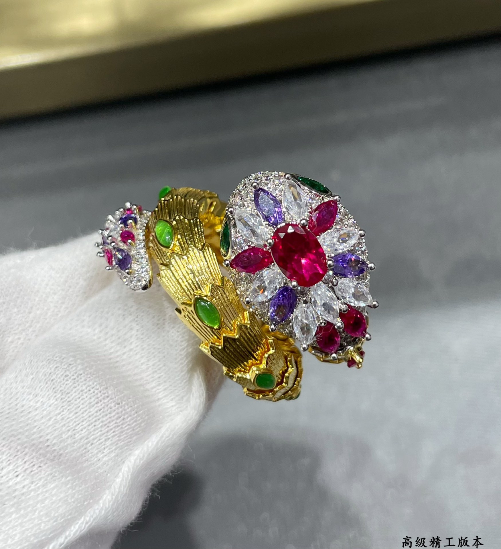 Bv1g*ai D1am0nd Princess Snake Ring