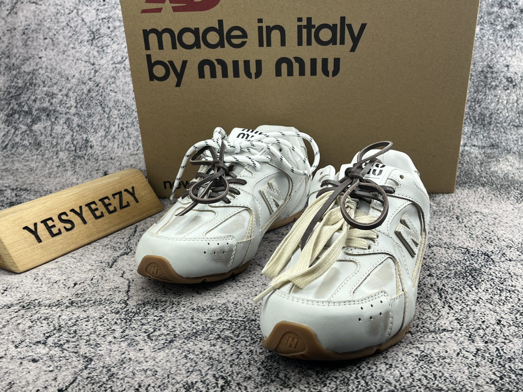 UA Miu Miu x New Balance 530 SL leather sneakers