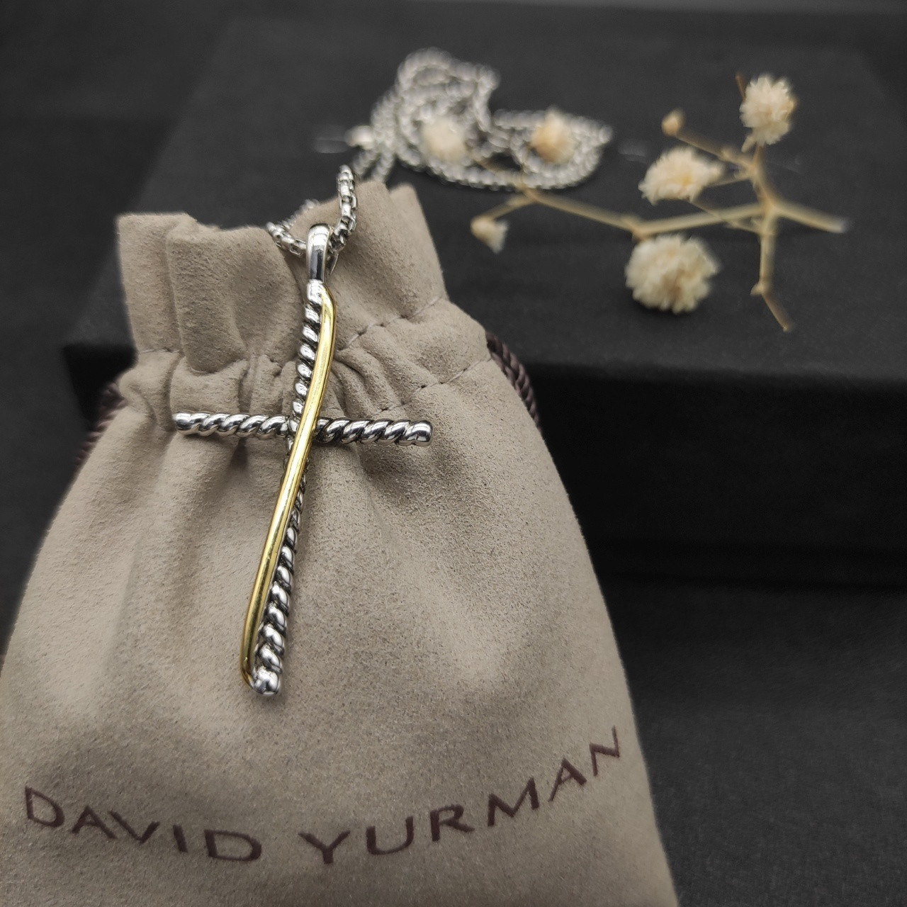 David Yurman Cross Necklace(Chain length 45+5cm delay chain Chain thickness 2mm)