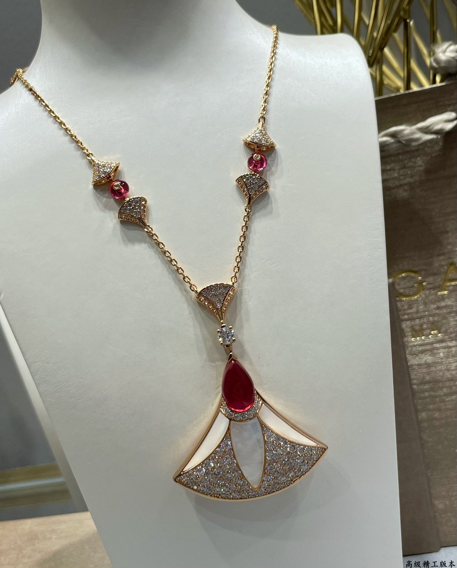 Bv1g*ai Roman fan Necklace 6-40-17cm