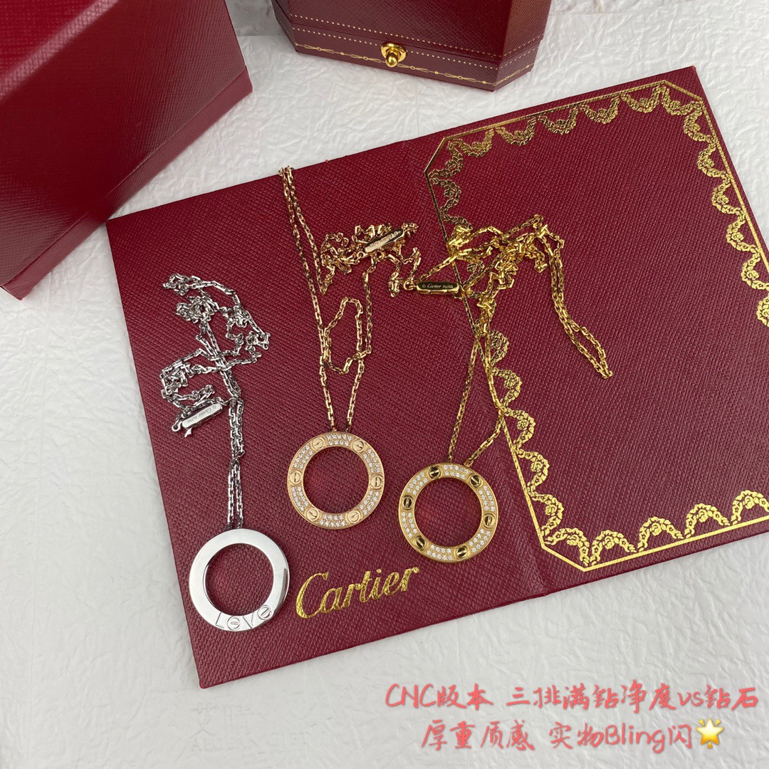 Ca*t1er Double-sided fully D1am0nd-encrusted coin Necklace