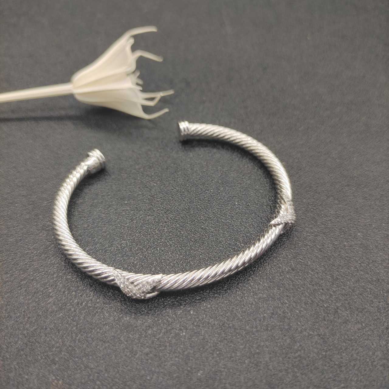 David Yurman 4mm Full D1am0nd X Bracelet (wrist circumference 15-20cm)