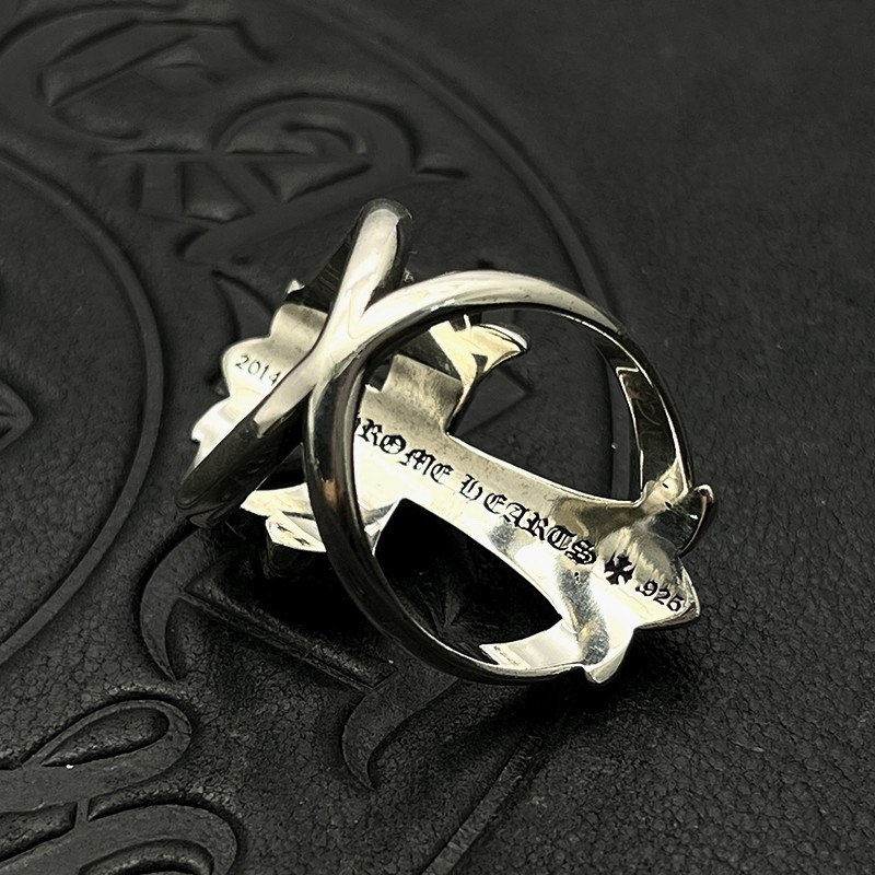 Ch*0me He**ts Cross Cutout Ring