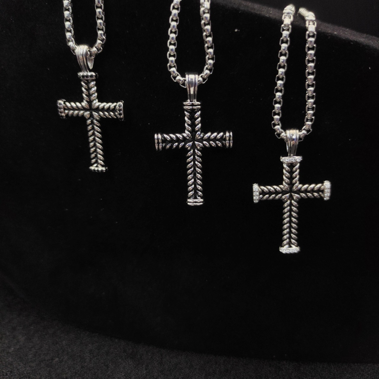 David Yurman cross Necklace(Chain length 50+5cm delay chain Chain thickness 3mm)