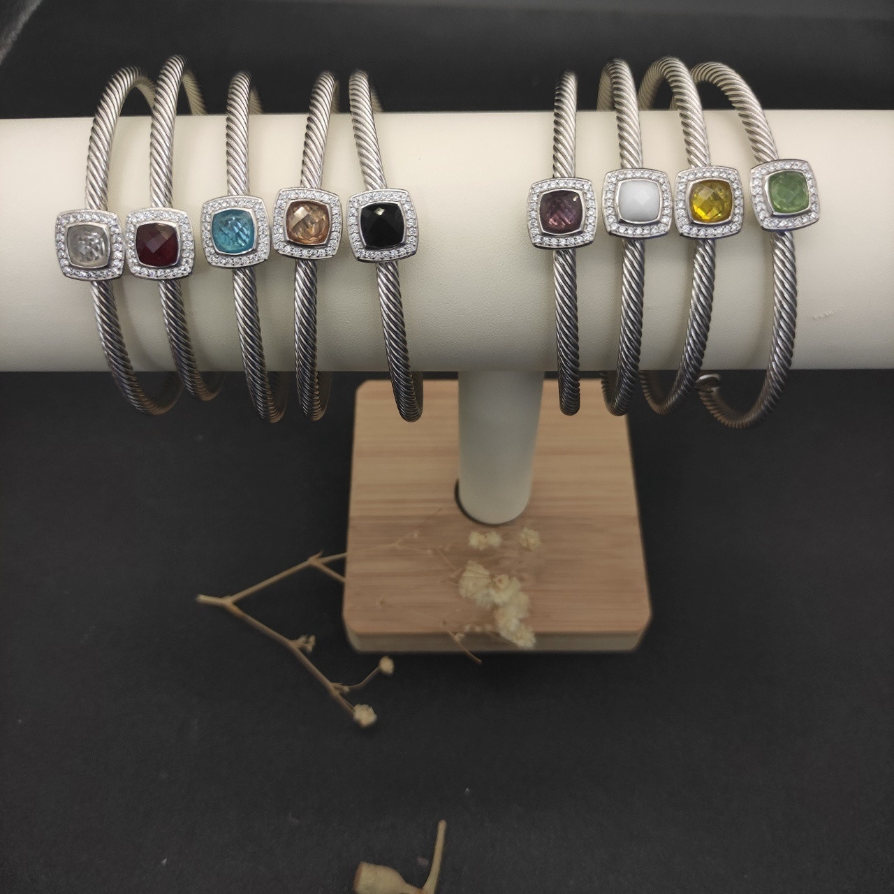 David Yurman 4mm Square D1am0nd Bracelet (wrist circumference 15-20cm)