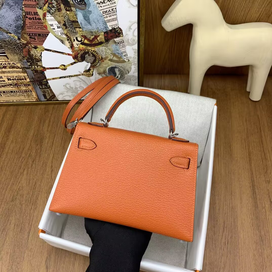 H**me5 Mini Kelly Chèvre Leather 19 19×6×12cm