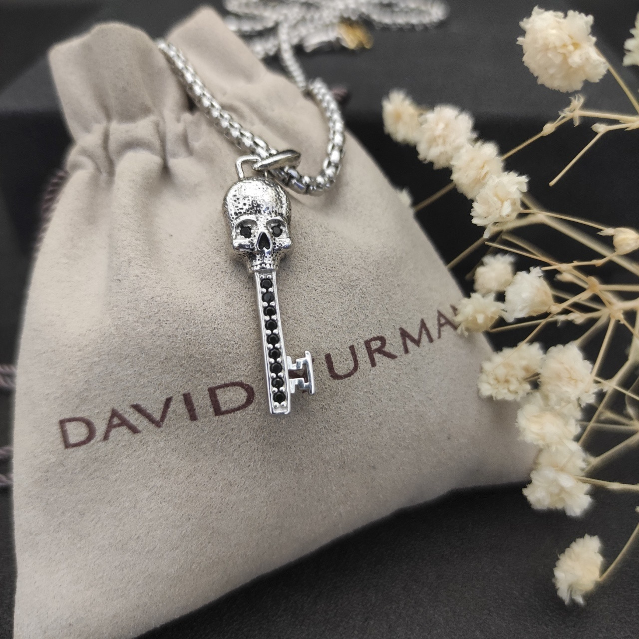 David Yurman Guru Head Key Necklace(Chain length 50+5cm delay chain Chain thickness 3mm)