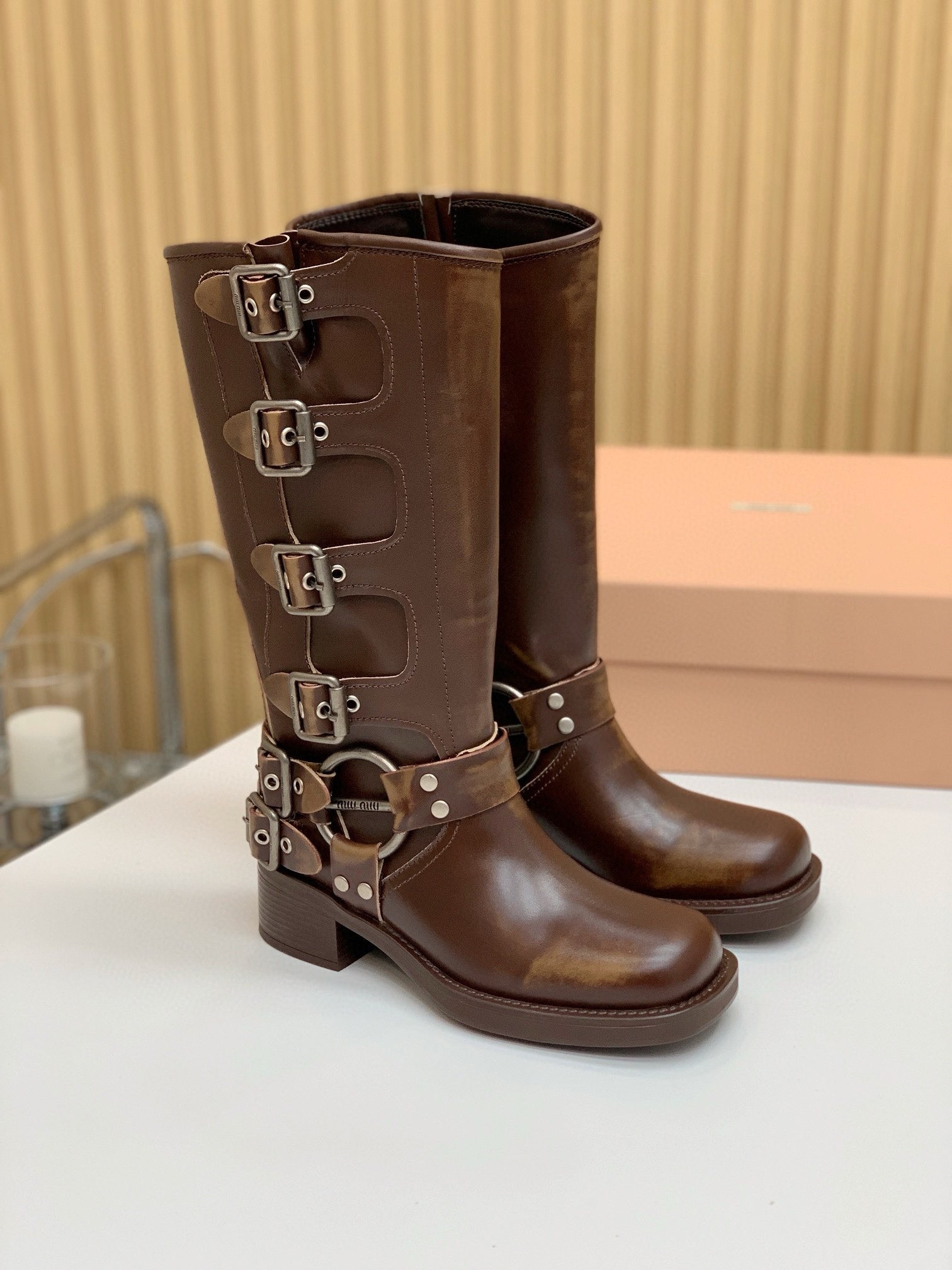 UA Miu Miu Leather Boots