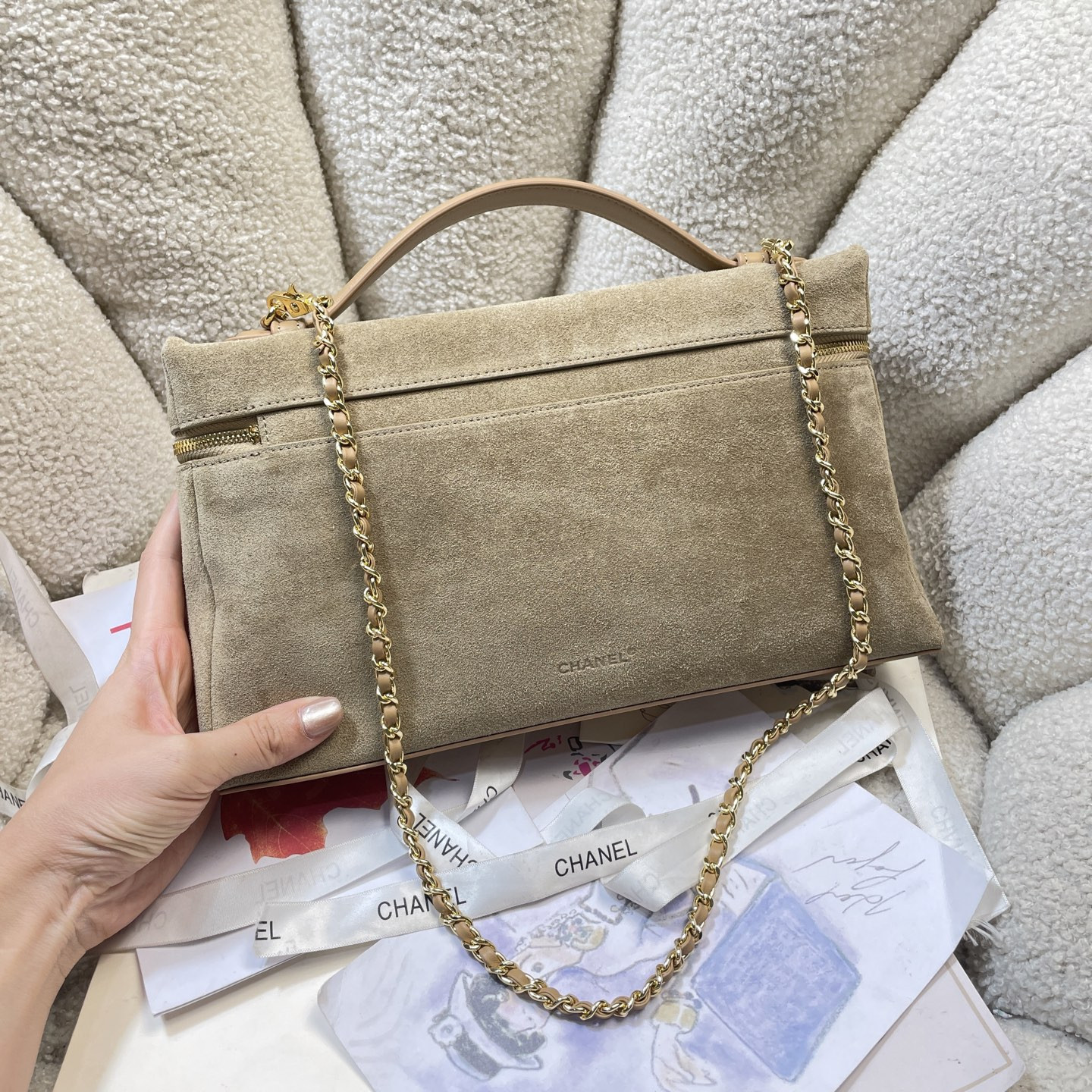 Ch**el Classic Vanity with chain Handbag AS6473 17x29x5.5cm
