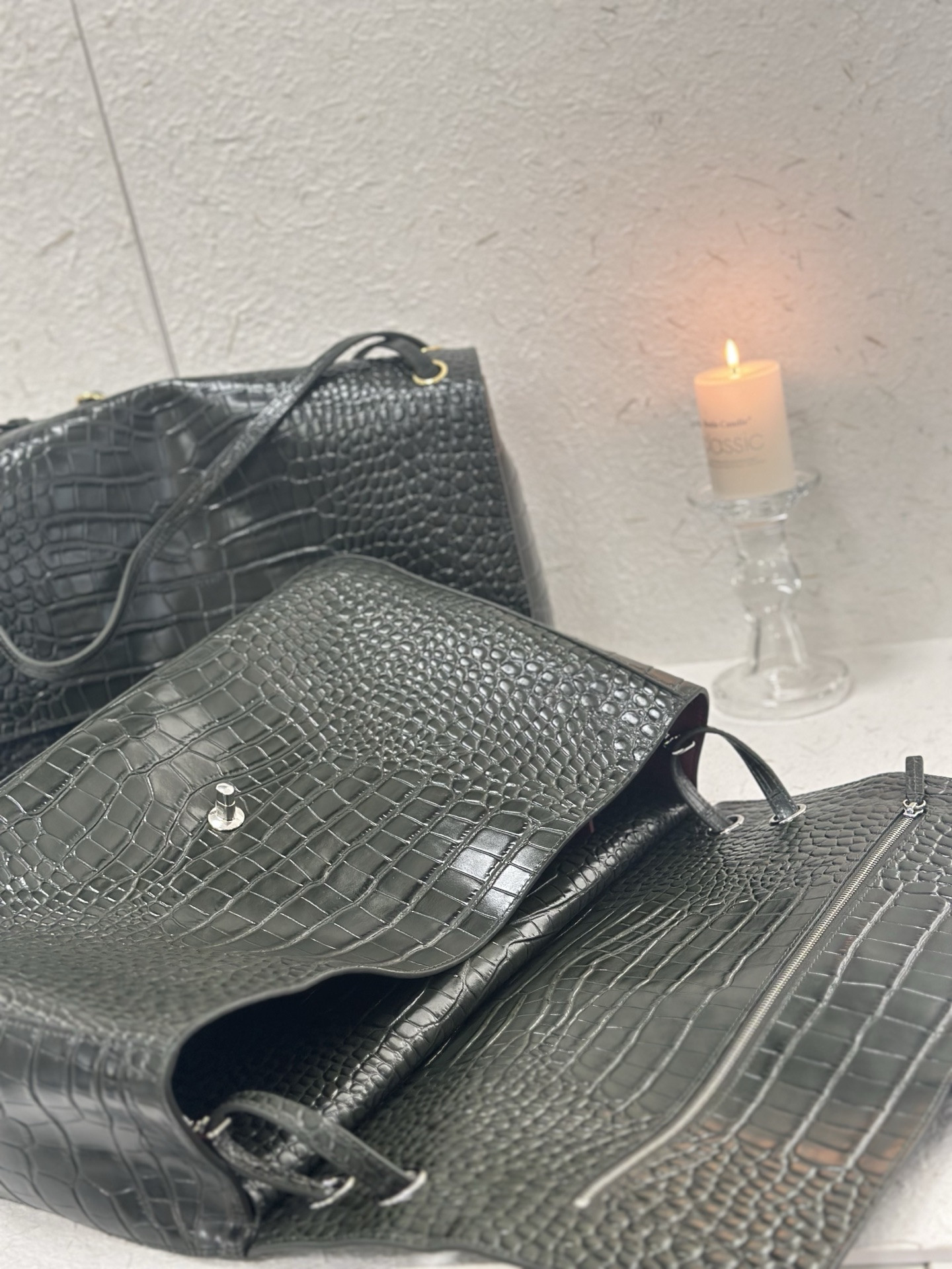 Ch**el Maxi Flap Bag Olive Green Silver hardware AS6233 26x38.5x11cm