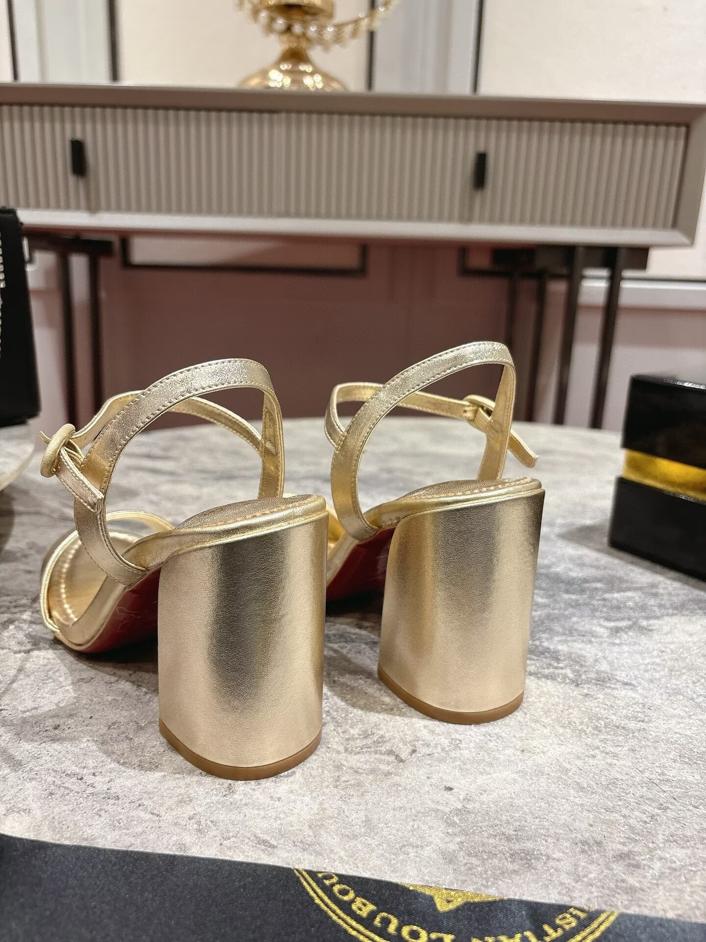 UA Christian Louboutin Miss Jane Leather Sandals(Customized, no exchange no return, about 15 days)