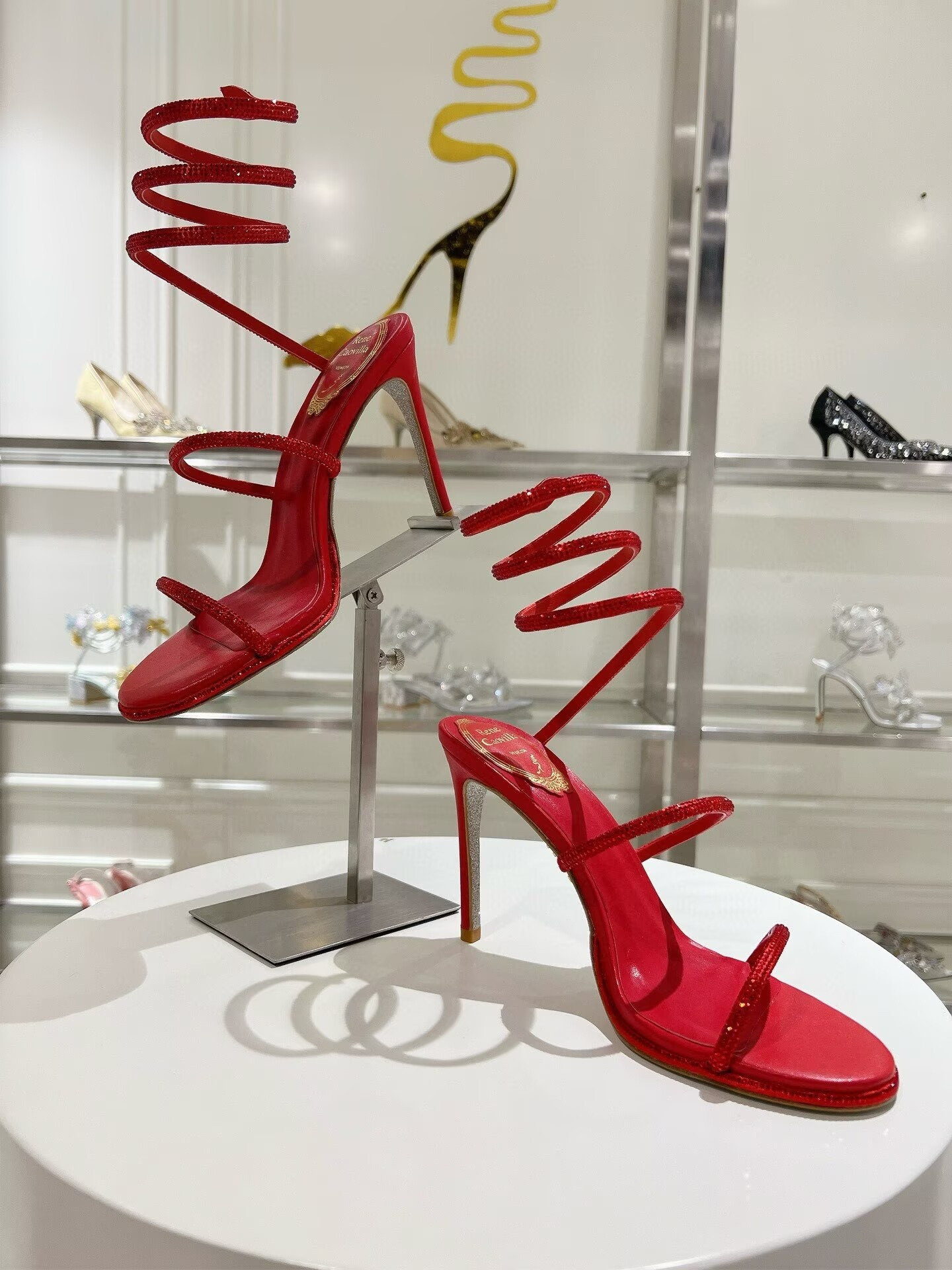 UA RENÉ CAOVILLA MARGOT JEWEL SANDALS SNAKE 95mm