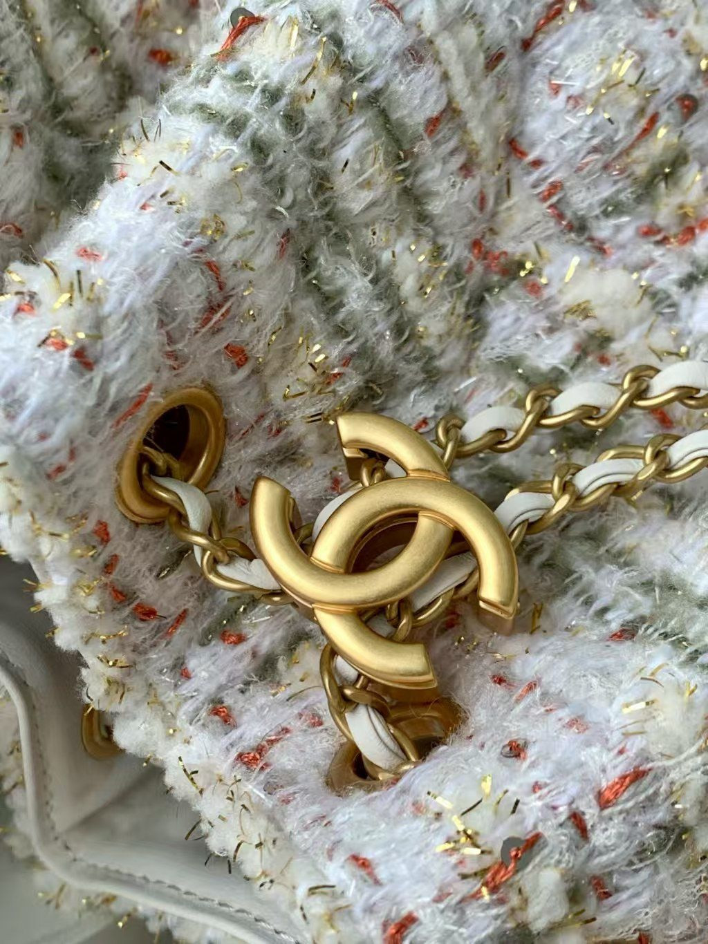 Ch**el 25 Bucket Tweed Bag 26x30x14cm