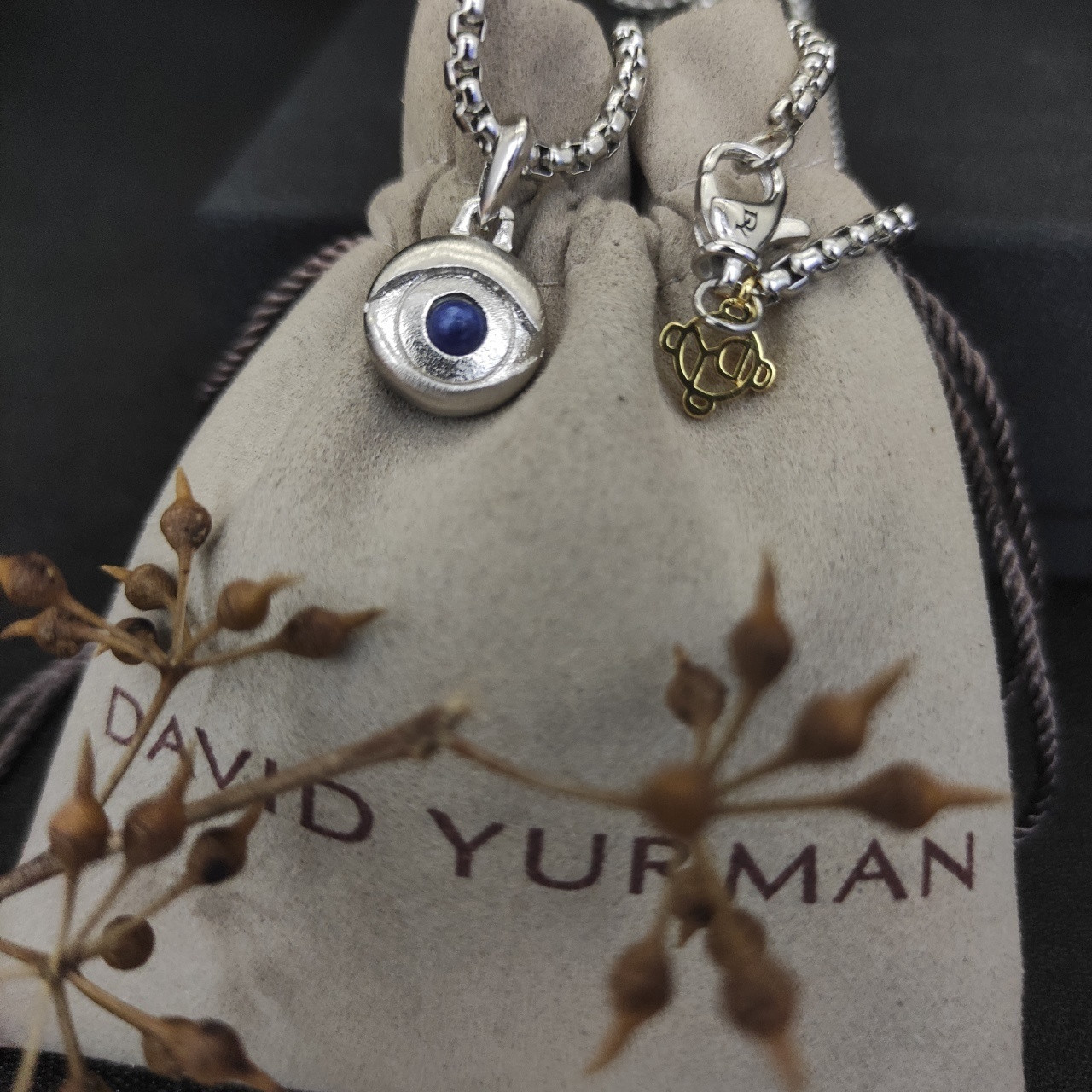 David Yurman evil eye Necklace(Chain length 50+5cm delay chain Chain thickness 3mm)