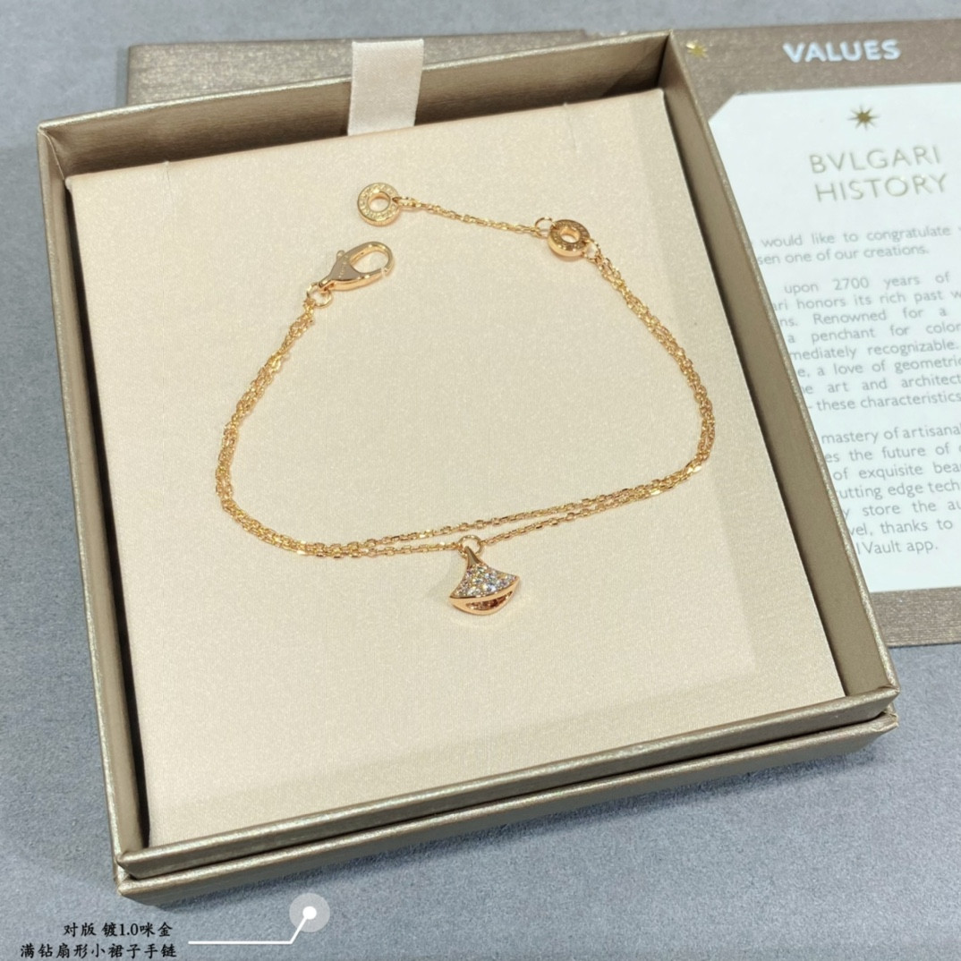 Bv1g*ai D1am0nd fan-shaped mini skirt Bracelet