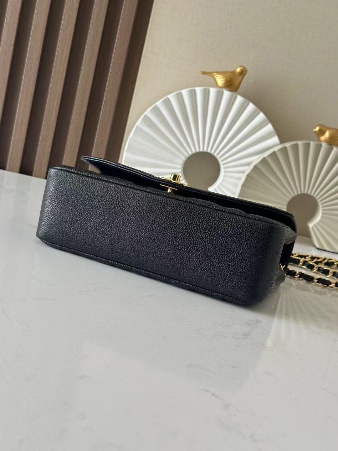 Ch**el Small Diana Flap Bag Caviar Gold Hardware 22.5x14x7cm