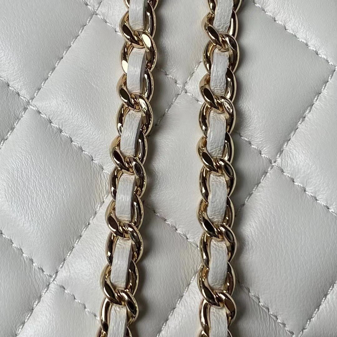 Ch**el Gold Chain with Makeup Mirror Lamb Leather Square Box Shoulder Bag Women