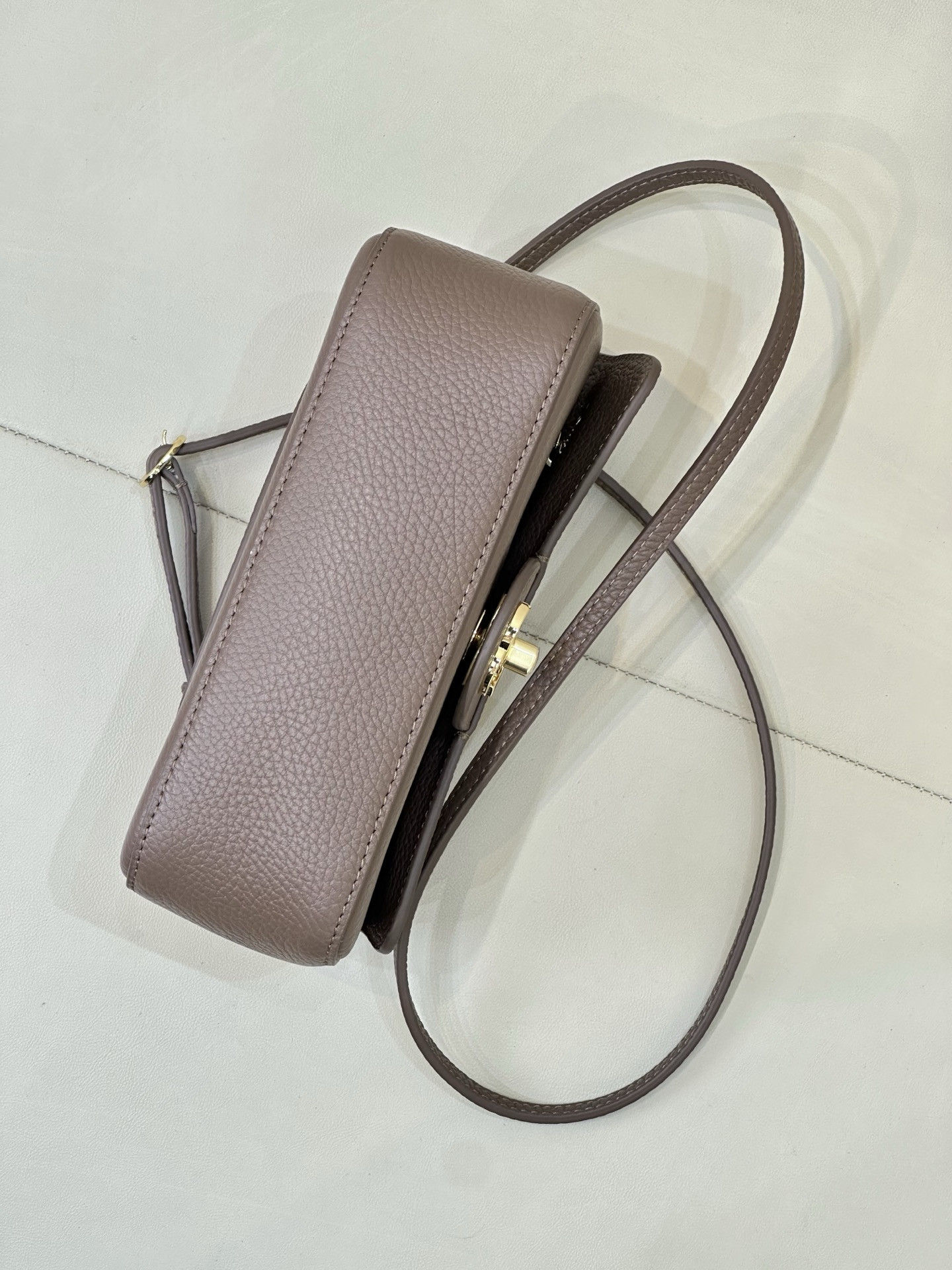 Ch**el Mini Flap Bag Light Gold Hardware AS6573 13x20x6cm