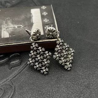 Ch*0me He**ts Small Rhombus Cross Chain Earrings