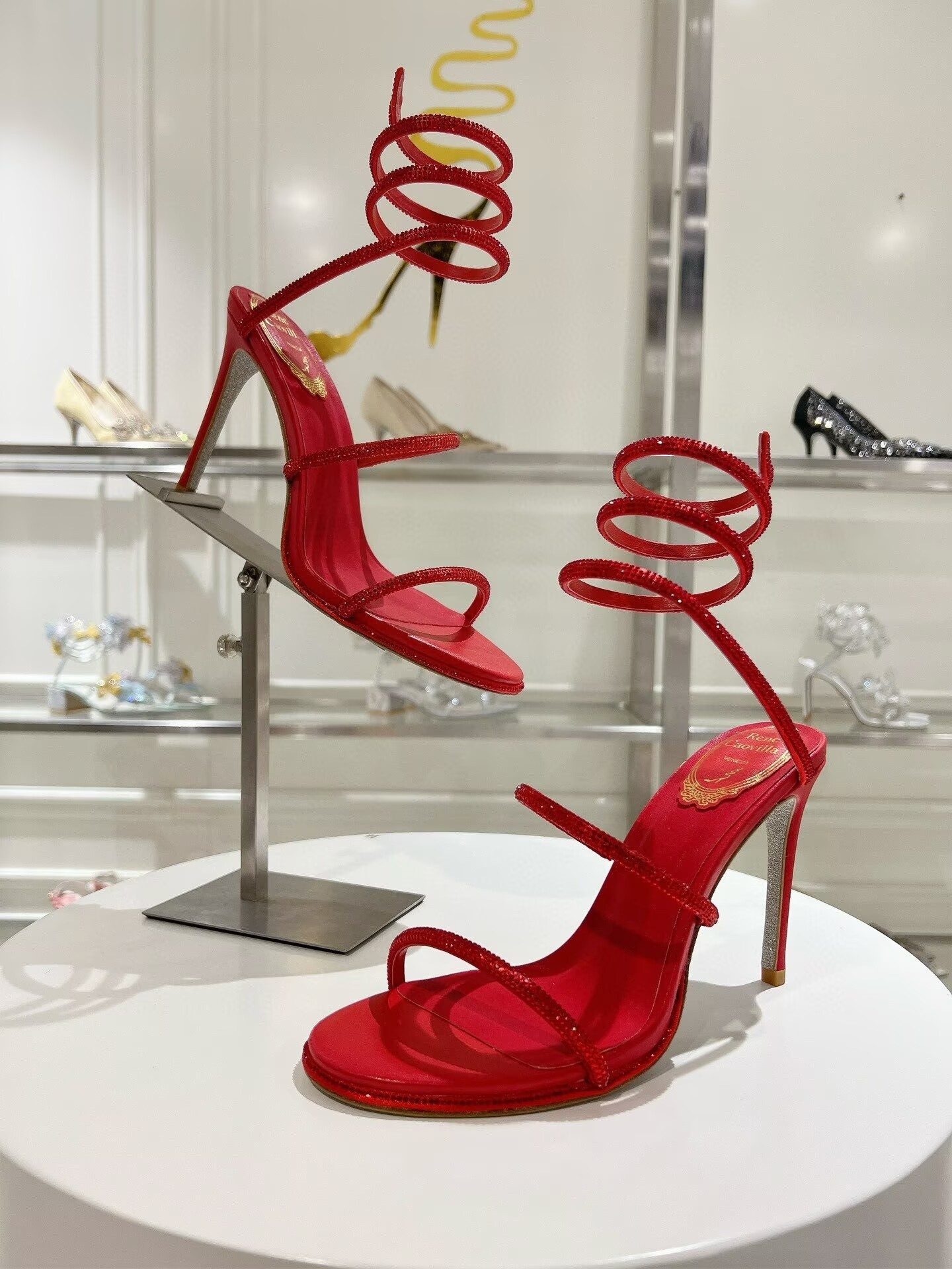 UA RENÉ CAOVILLA MARGOT JEWEL SANDALS SNAKE 95mm