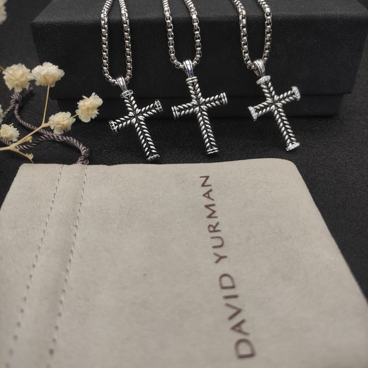 David Yurman cross Necklace(Chain length 50+5cm delay chain Chain thickness 3mm)