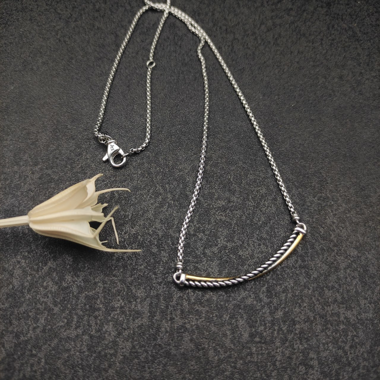 David Yurman Smile Necklace(Chain length 45+5cm delay chain,Chain thickness 2mm)