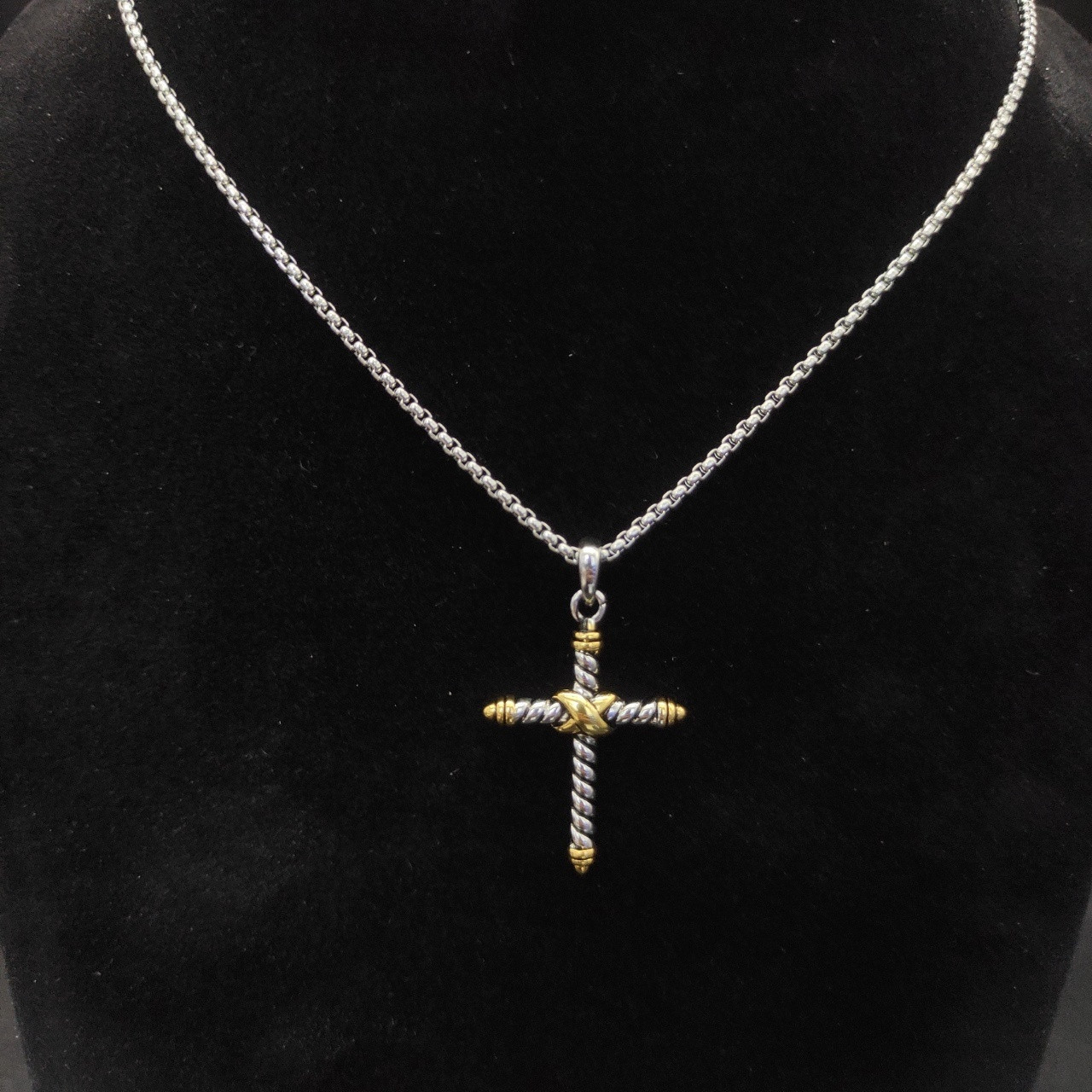 David Yurman Cross Necklace(Chain length 45+5cm delay chain Chain thickness 2mm)